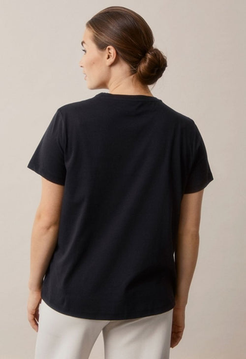 Maternity t-shirt with nursing pads - BLACK