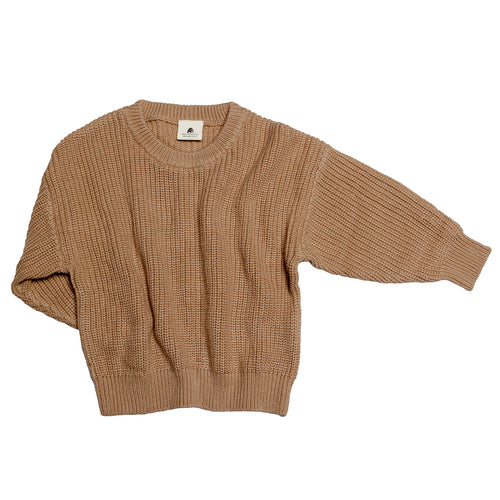 Chunky strikket genser - Camel