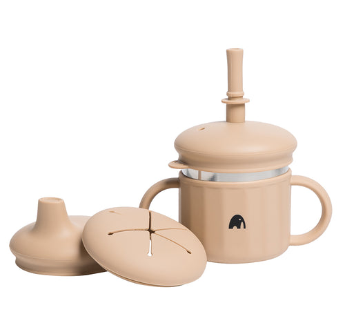 Kids' cup 4in1 stainless steel & silicone - Nordic Sand ARRIVES 27/3