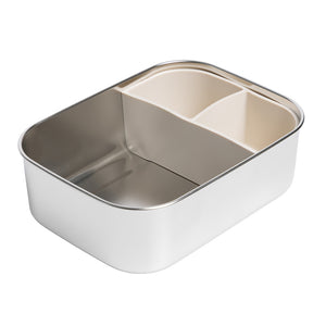Stainless steel lunchbox with silicone divider