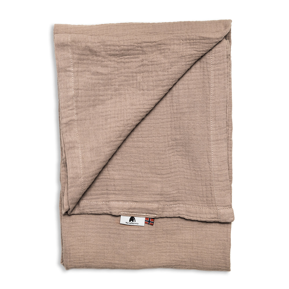 Muslin Blanket with Name - Hazelnut