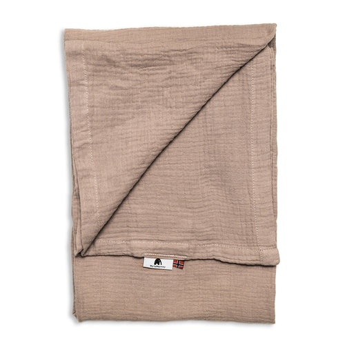 Muslin Blanket with Name - Hazelnut