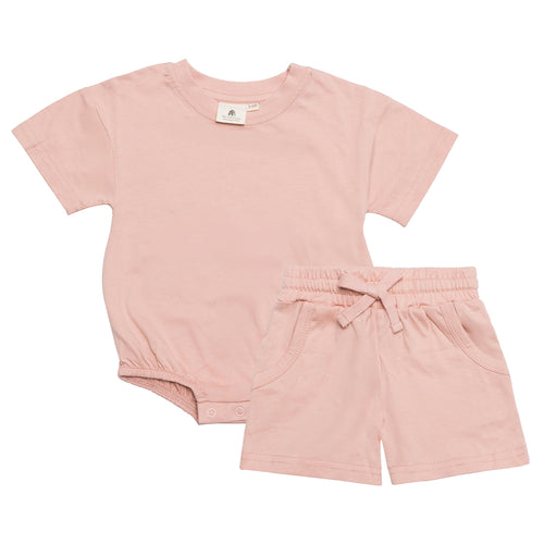 Summer set BODY + shorts Pink blush