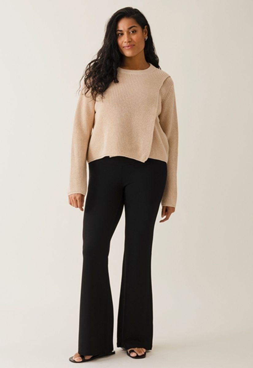 Flared maternity trousers